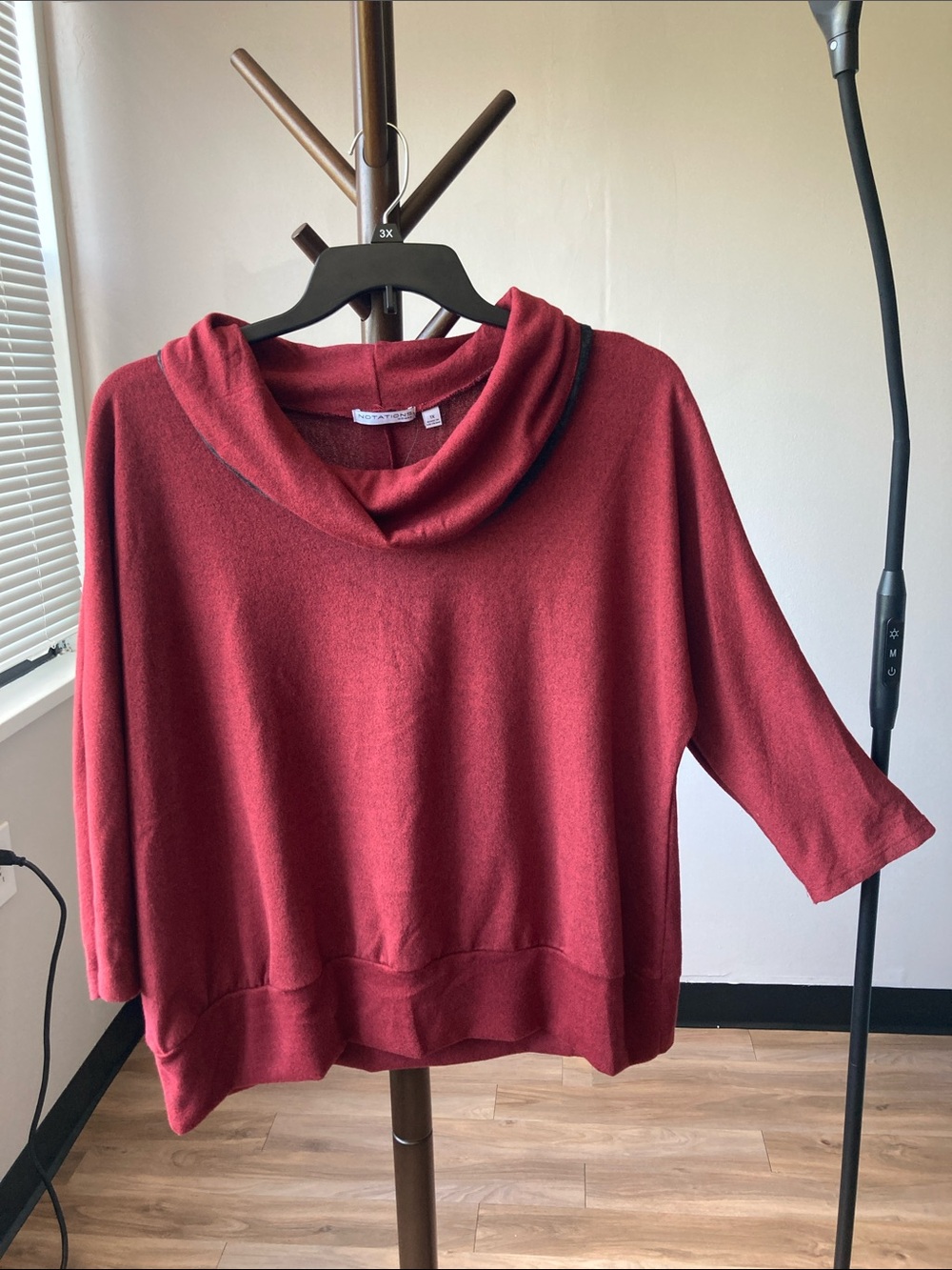 NY Collection a red and gray Heathered top 1X - Picture 13 of 17
